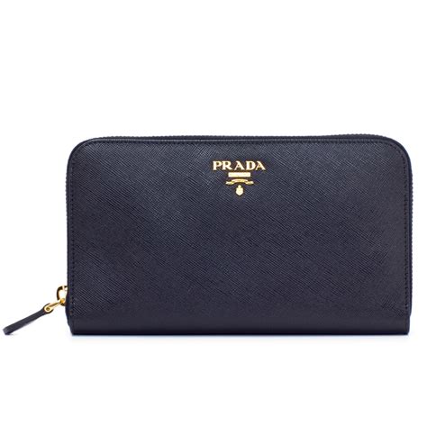 prada grained zip around wallet|Prada saffiano envelope wallet.